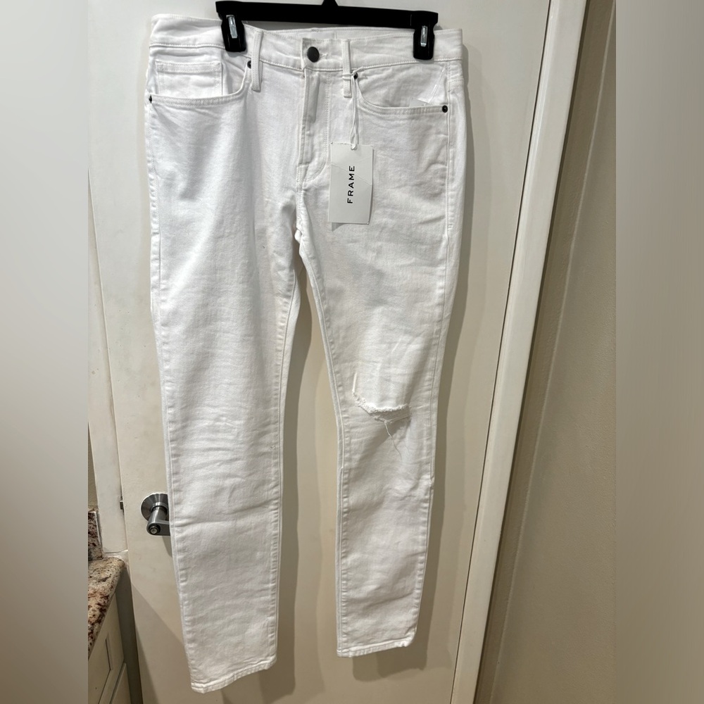Brand NWT FRAME L’HOMME SKINNY 5-Pocket Denim Jeans - White - Men’s 31 - Unworn
